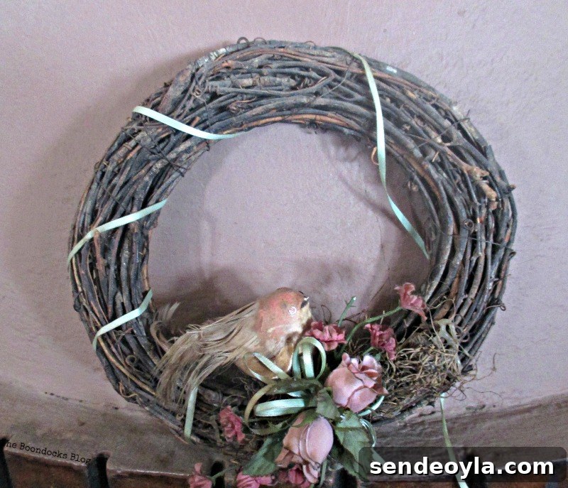 original wreath, A nest for my rustic eggs - www.theboondocksblog.com