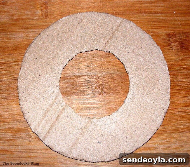 Donut shaped cardboard