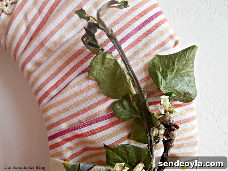 Striped fabric detail