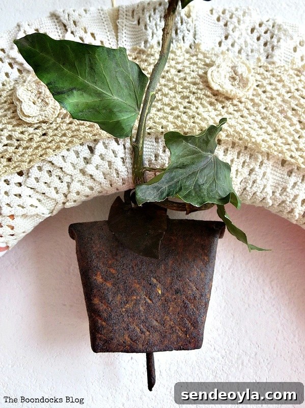 Bell and greenery detail