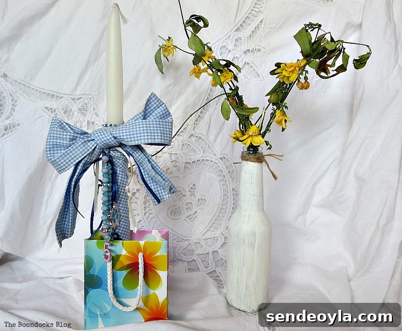 Blue Easter candle