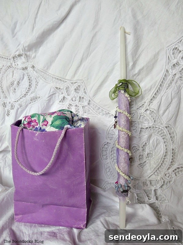 Lavender Easter candle
