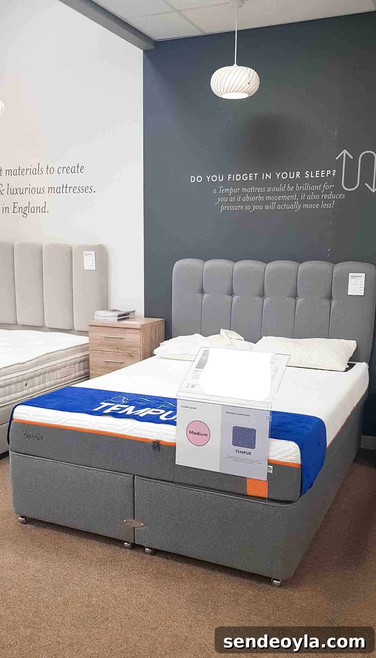 display tempur mattress in a Dreams bed shop