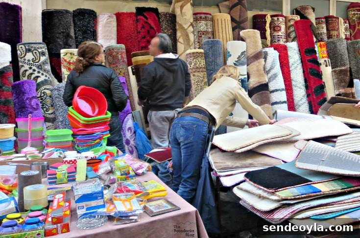 Plastics and rugs stalls, The People's Market