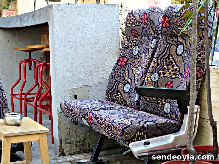Airplane seats in the street, the People's Market