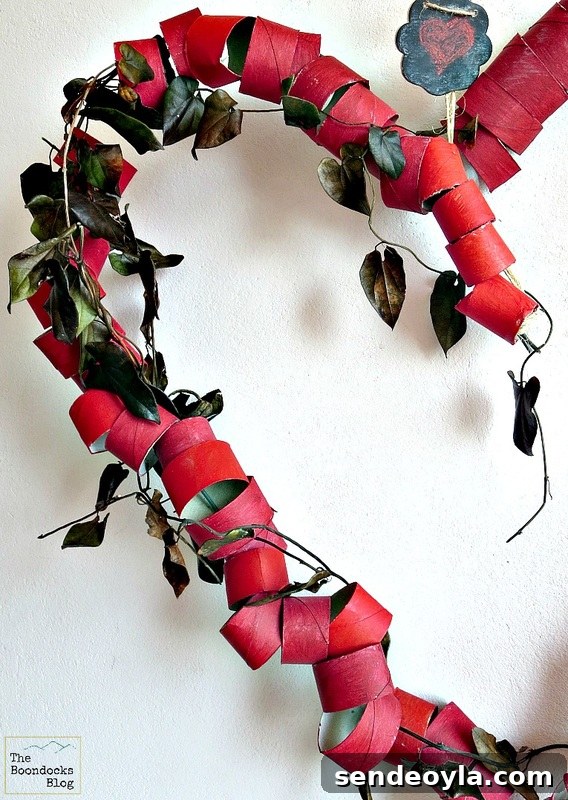 DIY Heart Wreath from Toilet Paper Rolls 10 img 965 10