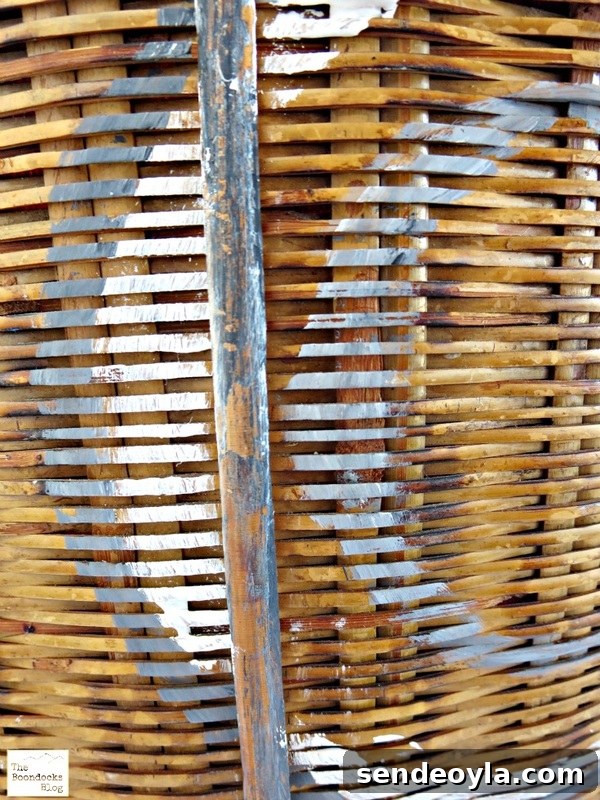 Detail of front of basket, A basket for my snugglies - The Boondocks blog