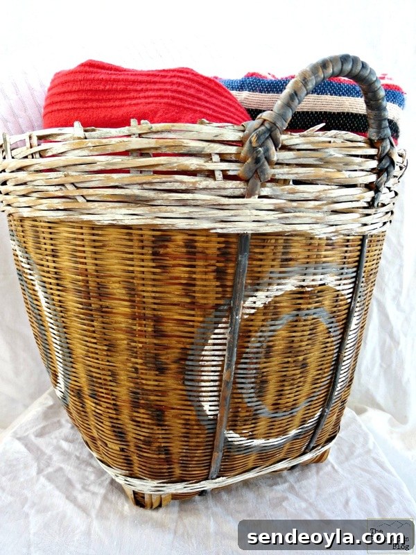Front view of painted basket, A basket for my Snugglies -The boondocks blog