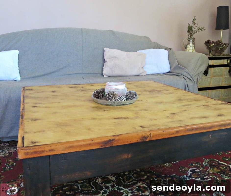 Hand-Painted Tri-Color Refurbished Wood Coffee Table 13 img 970 13