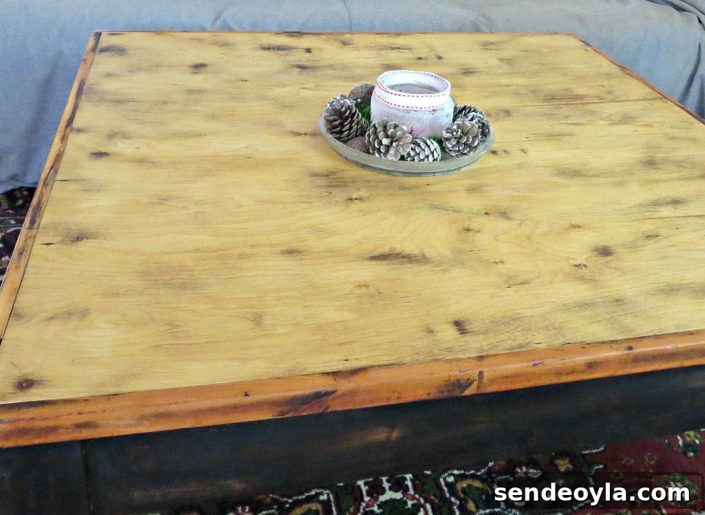 Hand-Painted Tri-Color Refurbished Wood Coffee Table 14 img 970 14