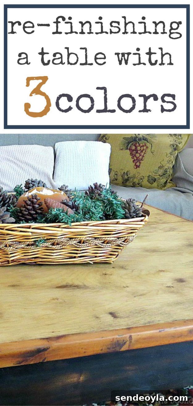 Hand-Painted Tri-Color Refurbished Wood Coffee Table 17 img 970 18