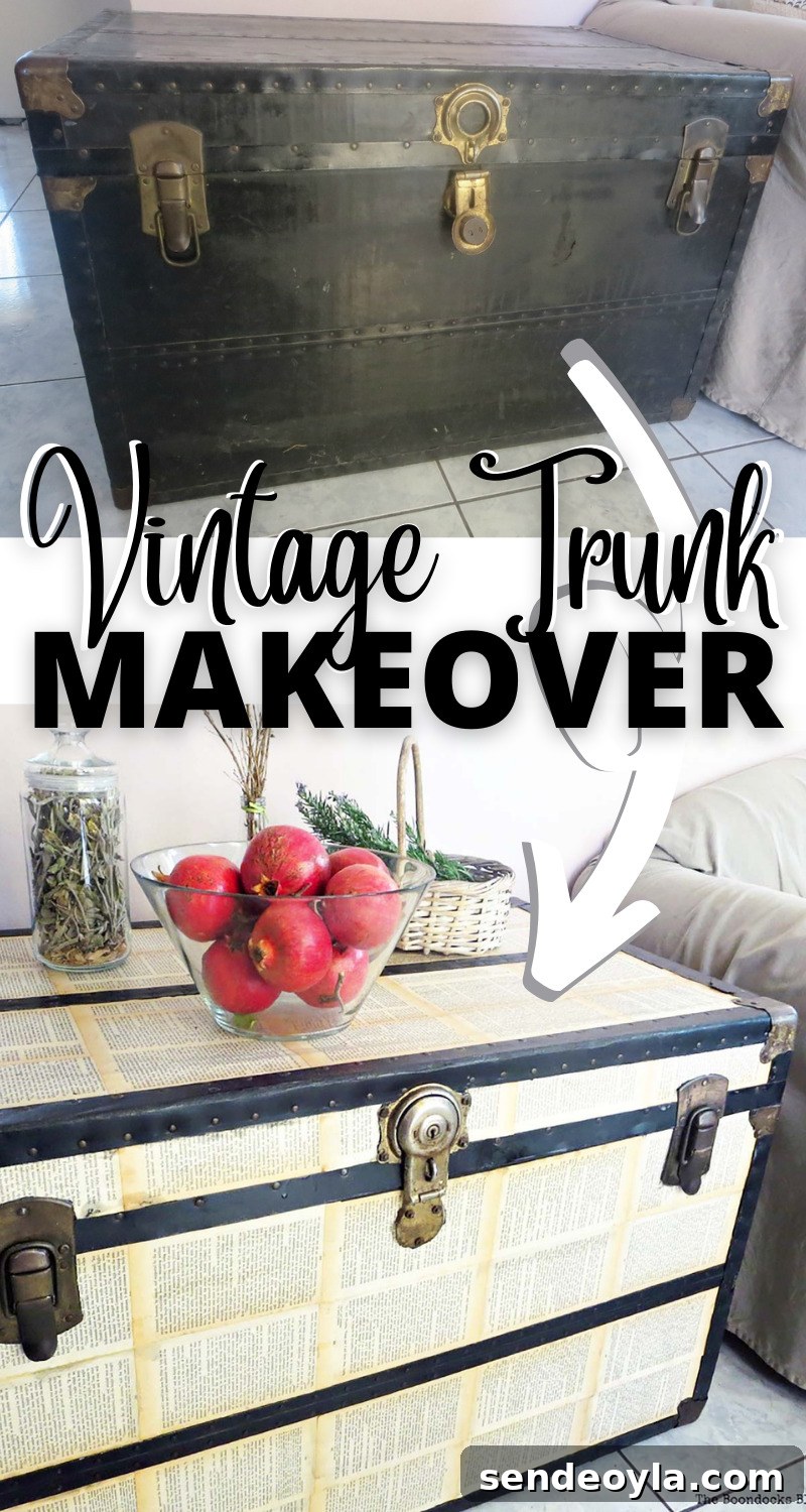 DIY Metal Trunk Makeover with Vintage Book Pages 24 img 991 23