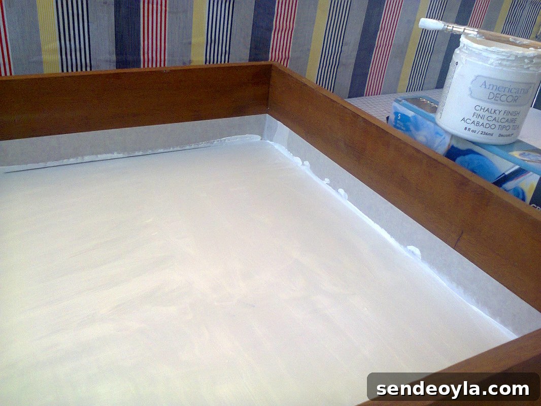 Painting the inside, A Backgammon Tray www.theboondocksblog.com
